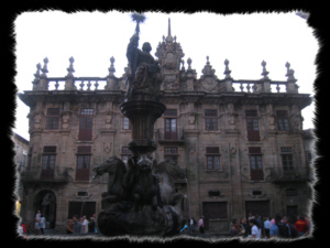 Santiago: la fontana in Praza de Pradeiras