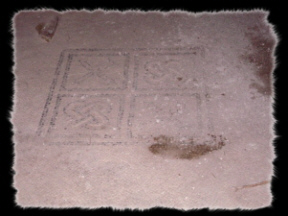 Mosaico in una delle case negli scavi di Pompei 